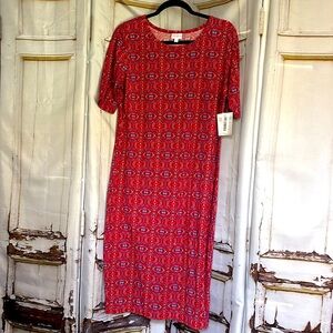 Lularoe Julia dress.Length 44”shoulder to hem.  Bust 19”pit to pit